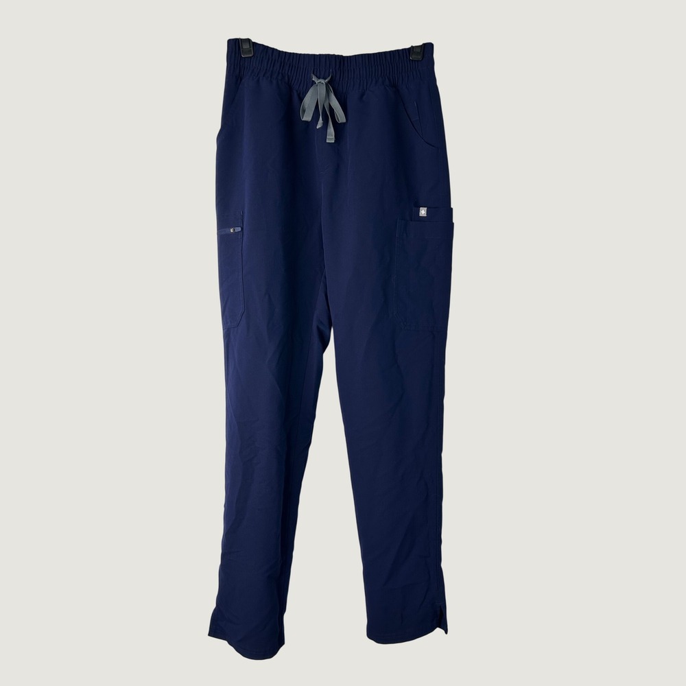 FIGS Yola High Rise Slim Scrub Pants Women XS Navy Blue Technical Medical Dental